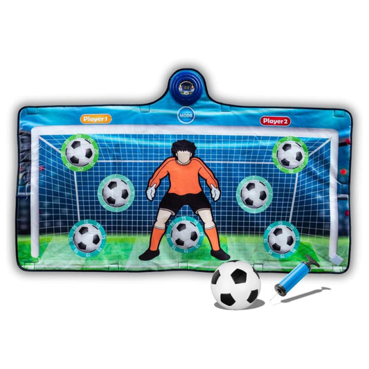ARZOM - Electro Keeper - Electronic Goal Wall & Soccer Mat with 2 Player Score Counter - Soccer game for indoor & garden - Soccer goal gift for boys & kids - Includes ball & pump
