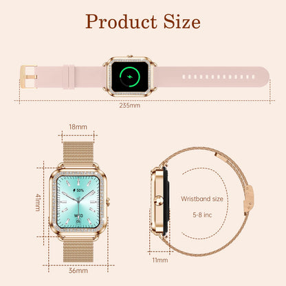 Lefitus Smartwatch Fitness Women's Smart Watch with Bluetooth Call Answer Speakerphone 1.60 inch Screen 200+ Sport Modes Heart Rate Activity Tracker Pedometer for Android iOS