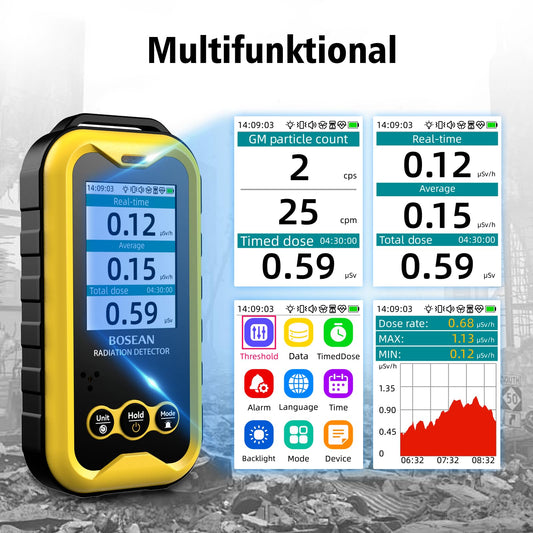 FS5000 Geiger counter Radioactivity Detector Nuclear radiation meter with PC software Beta Gamma X-ray Rechargeable Radiation monitor Radioactive tester