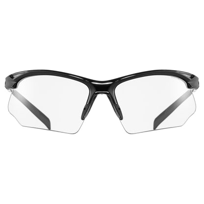 uvex sportstyle 802 V - Sports glasses for men and women - photochromic - fog-free - black/smoke - one size