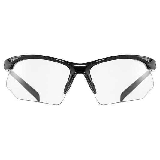 uvex sportstyle 802 V - Sports glasses for men and women - photochromic - fog-free - black/smoke - one size