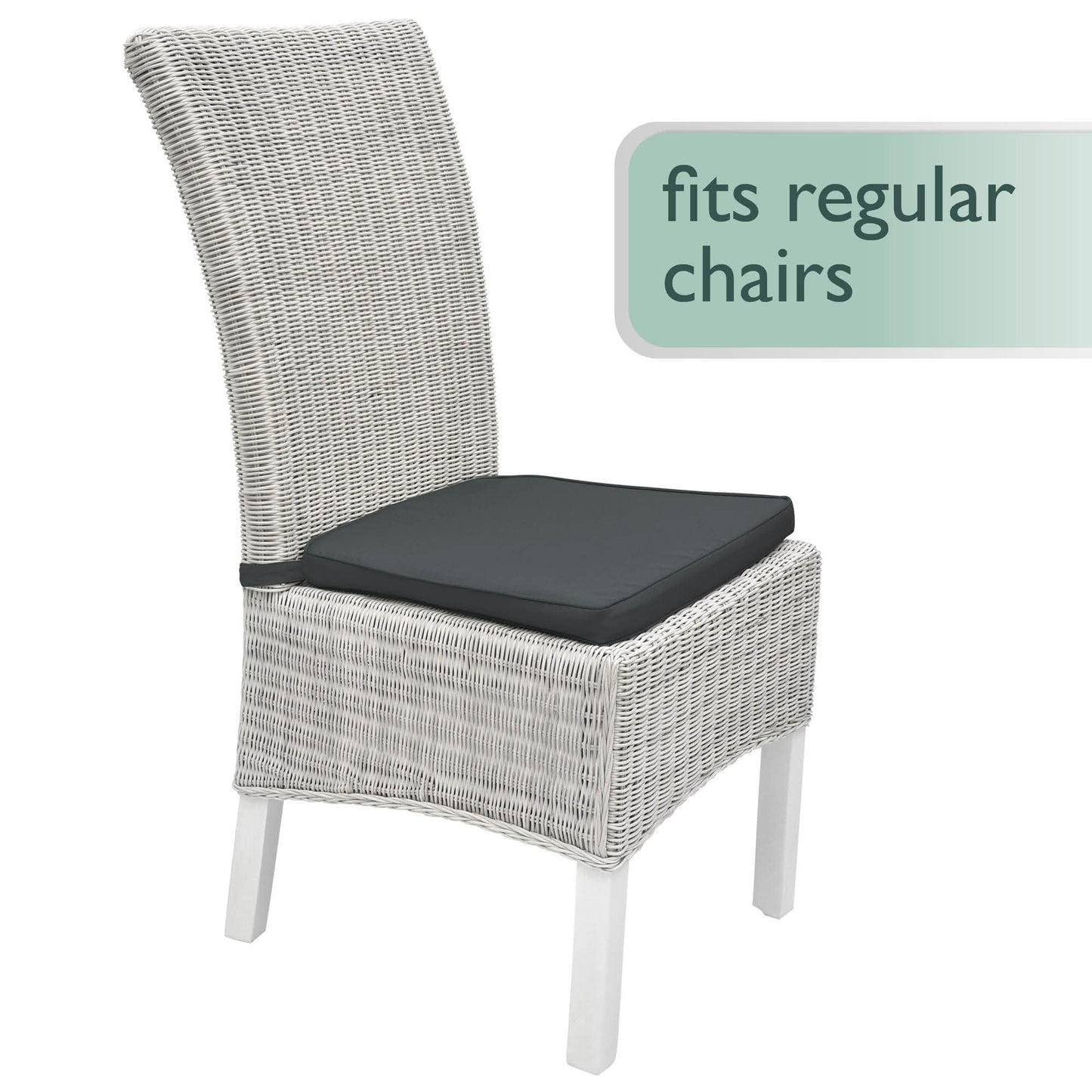 Beautissu Pia 4er Set Chair Cushions 40x45 cm - Outdoor Chair Cushions, Garden Seat Cushion Set for Rattan Chairs, Trapezoidal Outdoor Seat Cushions, Chair Pad Chair Cushion Graphite Grey