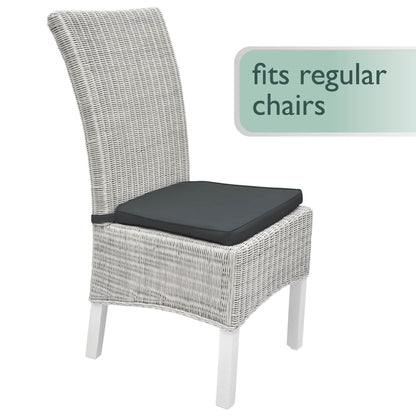 Beautissu Pia 4er Set Chair Cushions 40x45 cm - Outdoor Chair Cushions, Garden Seat Cushion Set for Rattan Chairs, Trapezoidal Outdoor Seat Cushions, Chair Pad Chair Cushion Graphite Grey