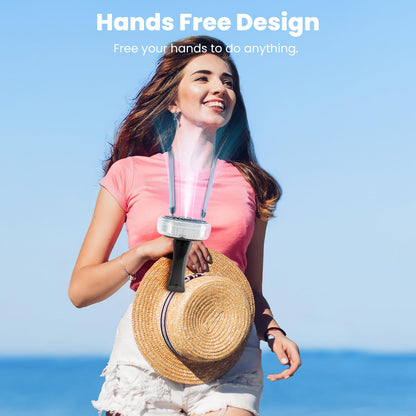 HandFan Handheld Electric Fan Desk USB Portable Fan 3 Speed Handheld Fans Fold Battery Operated for Outdoor/Playroom/Camping (Black)