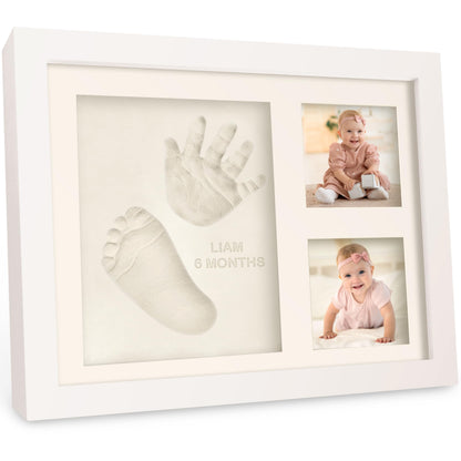 Baby handprint and footprint kit - plaster cast baby hand and foot for newborns - handprint baby picture frame - footprint baby plaster cast kit - baby shower baby imprint set (Alpine White)