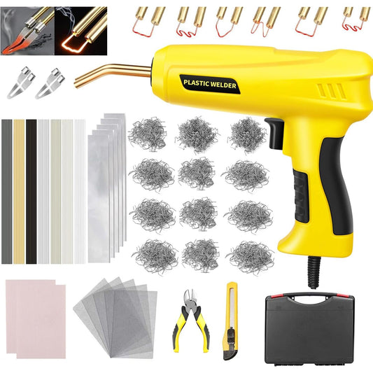 200W 2-in-1 Plastic Welding Machine Auto Bumper Repair Kit with 1000PCS Welding Studs & 56PCS Welding Rods, 220V Plastic Welder Repair kit for fixing plastic parts.