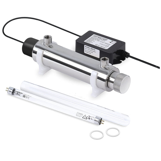 UV system water filter disinfection system with UV lamp 6 watts, flow rate 2l/min for microfilter systems and reverse osmosis systems.