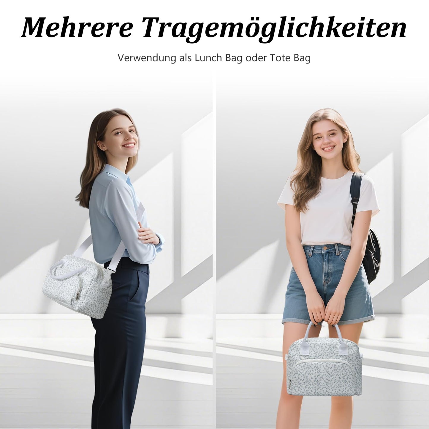 AOTM small cooler bag for women men, 12L large lunch bag insulated adjustable shoulder straps, foldable mini cooler box for men women, insulated bag for work picnic on the go.