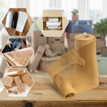 OliveBird honeycomb paper packaging paper 50cmx250 meters (125m²) Packaging material paper roll Fill material packaging roll Kraft paper for moving Shipping packaging Gifts