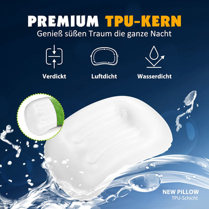 HIKENTURE Inflatable Camping Pillow with Removable Cover, Inflatable Travel Pillow Lightweight, Ergonomic Pillow on the go, Inflatable Camping Pillow Outdoor, Inflatable Pillow-Green