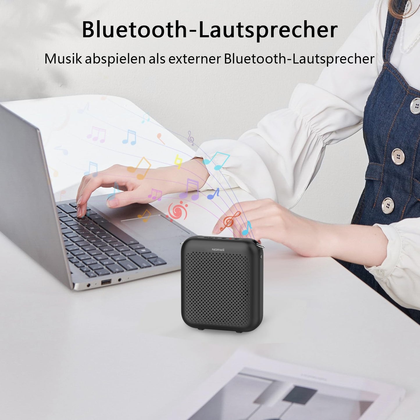 Norwii Language Amplifier, PA Amplifiers, Portable Mini Cable Microphone Headset for teachers in the classroom and outdoor lectures, teaching, tour guides, USB-C rechargeable.