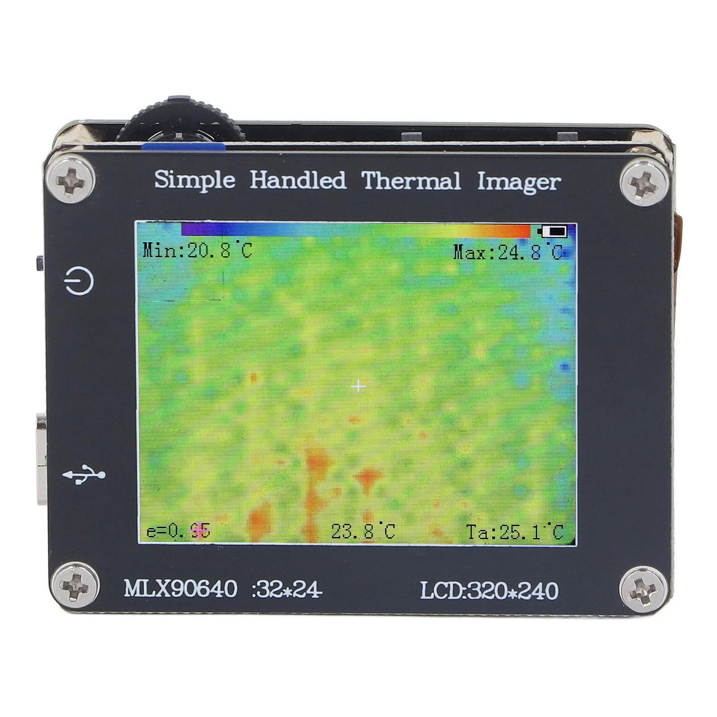 Thermal camera, 24 X 32 infrared thermal imaging camera, portable thermal camera for smartphones, computers, with 2-inch screen, 40 ℃ to 300 ℃, multifunctional