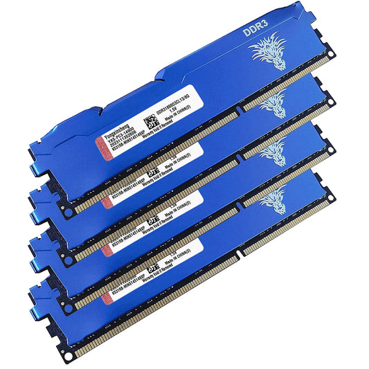Yongxinsheng DDR3 32GB Kit (8GBx4) Desktop RAM 1866MHz PC3-14900 UDIMM Non-ECC Unbuffered 1.5V 2Rx8 Dual Rank 240 Pin CL13 PC Computer Memory Upgrade Module Memory Kit (Blue)