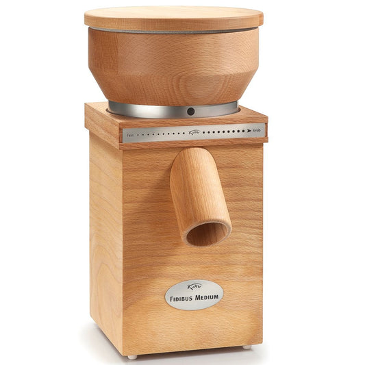 KoMo Fidibus 21 grain mill (250 watts, wood) - Today flour for the cake, tomorrow for pizza or sourdough for bread baking, with the separately available grinding mechanism you can quickly turn it into a spice mill.