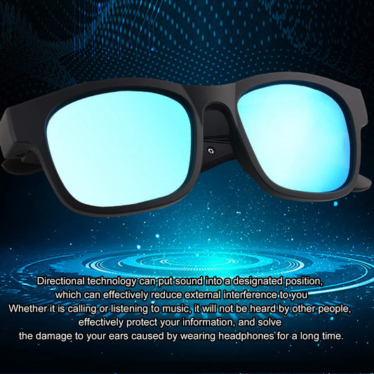 Smart glasses, smart audio sunglasses, noise cancelling, hands-free calling, open-ear speakers with Bluetooth connectivity for gaming, meetings, traveling, driving (blue colorway)