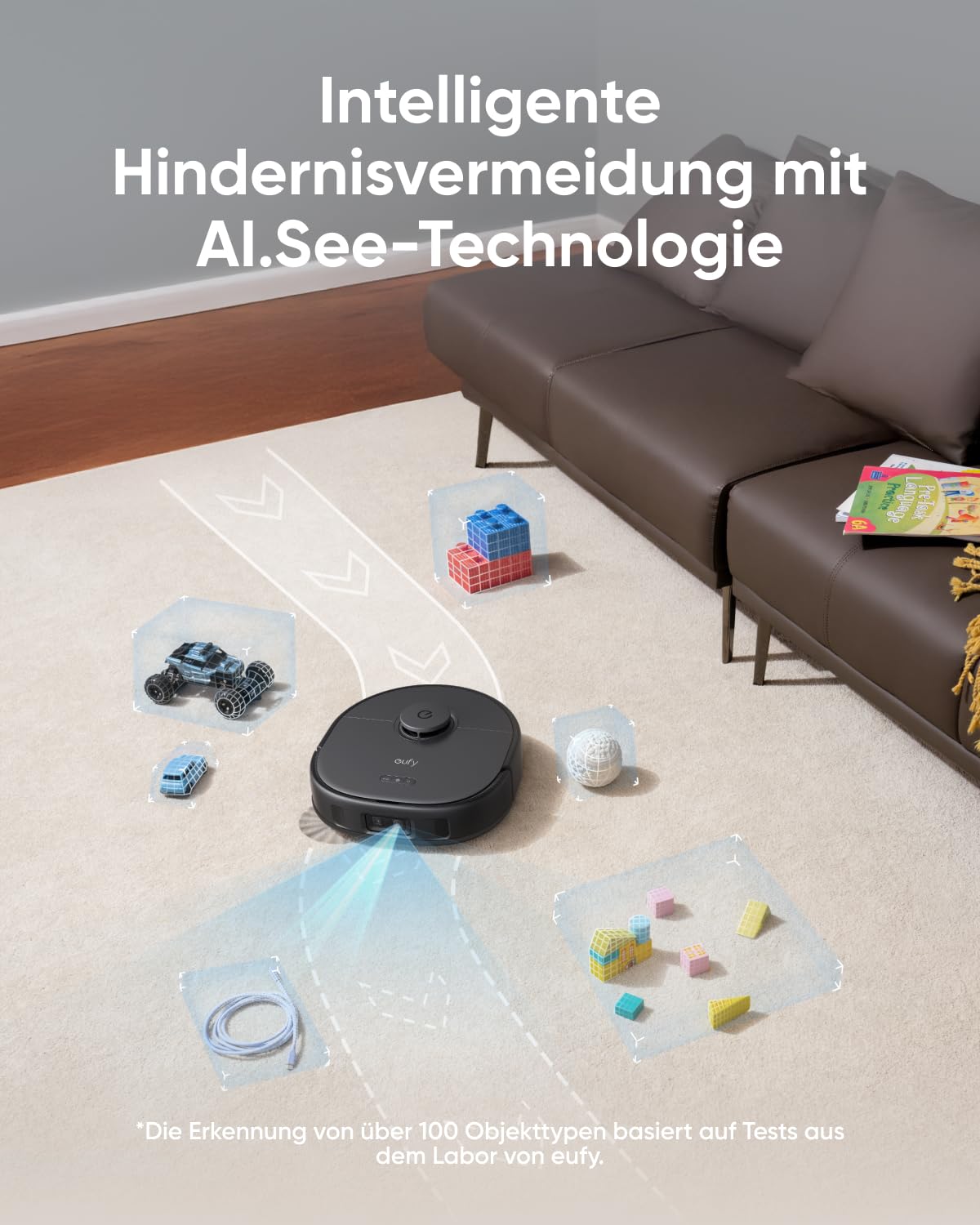 eufy X10 Pro Omni Robot Vacuum with Mop & Dustbin, 8,000Pa suction power, Auto-Dust Collection/Refilling, 2× Auto-Lift-Mop with Auto-Wash/Dry, Active obstacle avoidance, Child lock