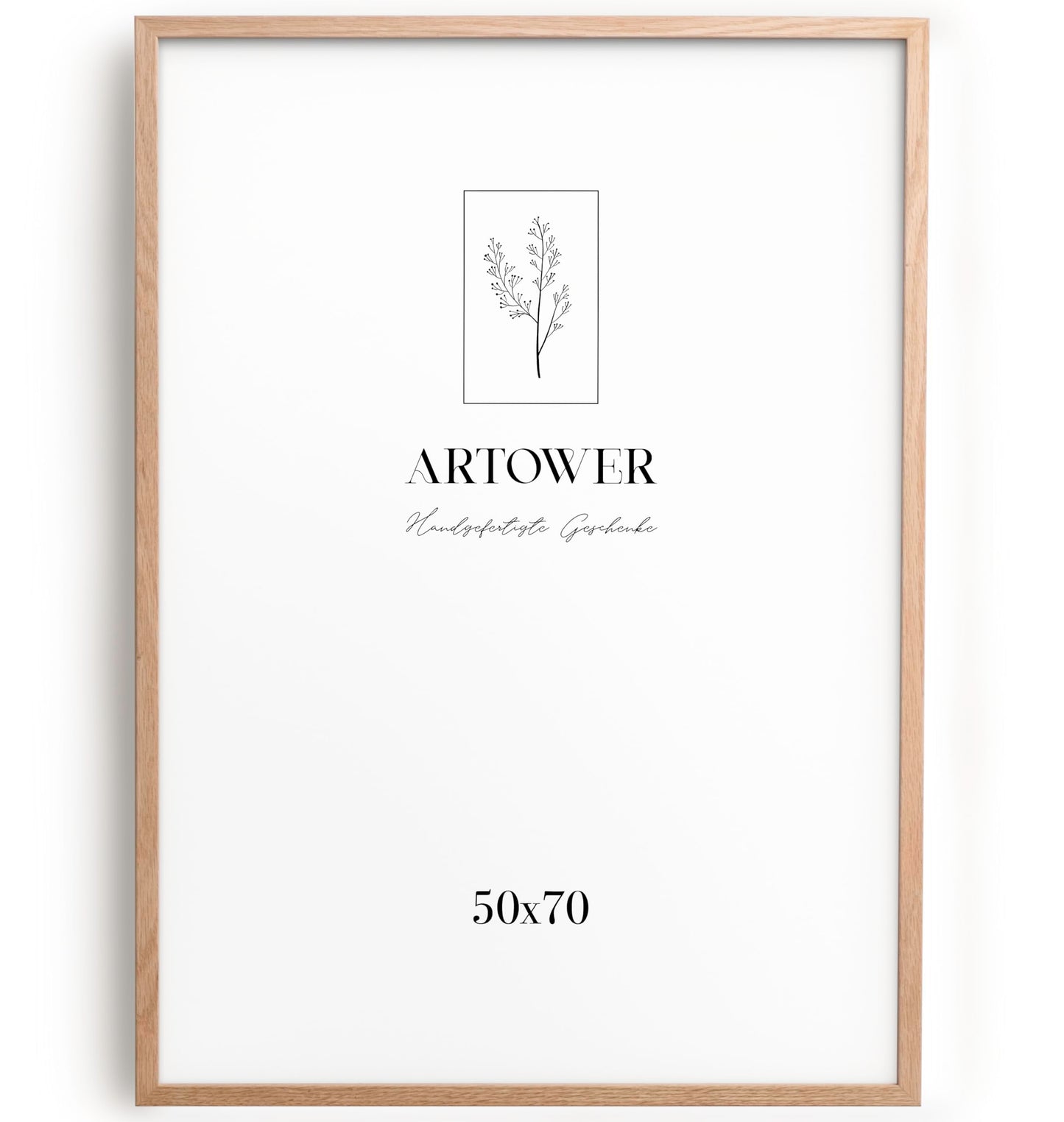 Artower® picture frame for 50 x 70 cm natural oak wood Thin frame | Poster frame Large vintage collage | Picture frame 50x70cm | Wooden frame Wooden picture frame | Wooden poster frame Real wood