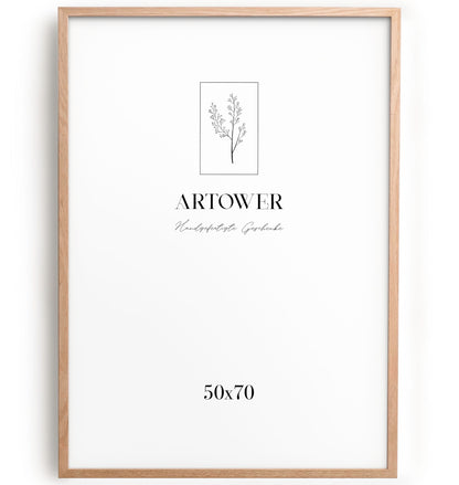 Artower® picture frame for 50 x 70 cm natural oak wood Thin frame | Poster frame Large vintage collage | Picture frame 50x70cm | Wooden frame Wooden picture frame | Wooden poster frame Real wood