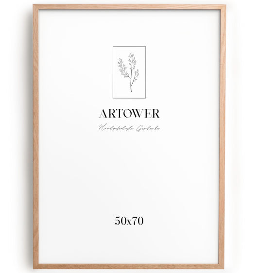 Artower® picture frame for 50 x 70 cm natural oak wood Thin frame | Poster frame Large vintage collage | Picture frame 50x70cm | Wooden frame Wooden picture frame | Wooden poster frame Real wood