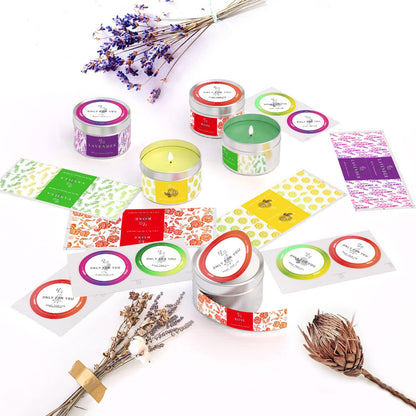ETUOLIFE Candle Making Set, DIY Candle Making Kit, Scented Candle Gifts Set with Natural Soy Wax, Candle Melting Pot, 8 Candle Tins, 4 Fragrance Oils, 4 Color Blocks, 50 Candle Wicks Stickers, Stickers