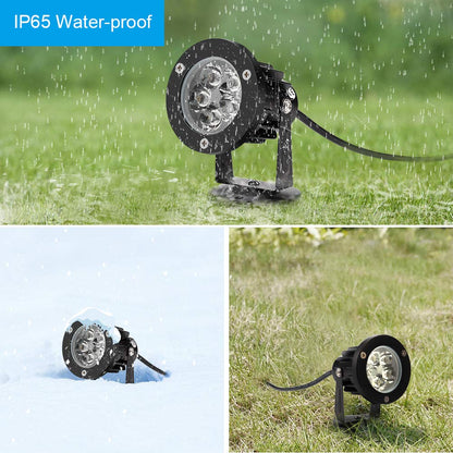 BLOOMWIN Garden Spotlight 4 Set, Outdoor Lighting Garden Light 5w 220V COB Landscape LED Rotating IP65 Waterproof LED Garden Lamp Warm White Spot Light Outdoor Outdoor Lighting