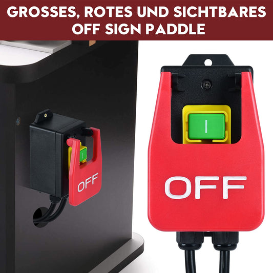 220V Single Phase On/Off Switch, Briidea Safety Switch Zero-Voltage Switch with Socket, Machine Switch for Quickly Shutting off Router Table and Other Electrical Devices.