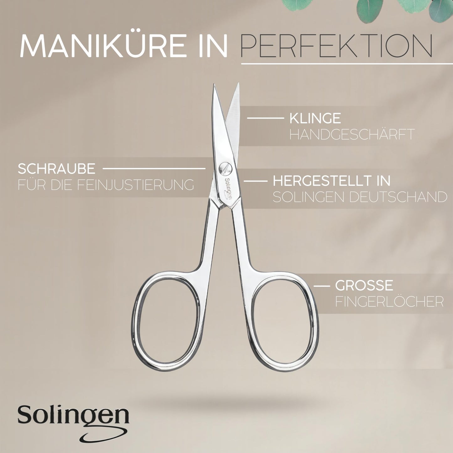 Manicure Set Solingen - Bestseller with top price/performance ratio - Genuine leather case handy and soft - 7-piece nail set for women and men marQus made of glossy nickel-plated polished steel
