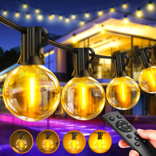 30M LED string lights outdoor power supply: Outdoor string lights weatherproof dimmable warm white retro lights for outdoor and indoor decoration for Halloween wedding party pavilion balcony