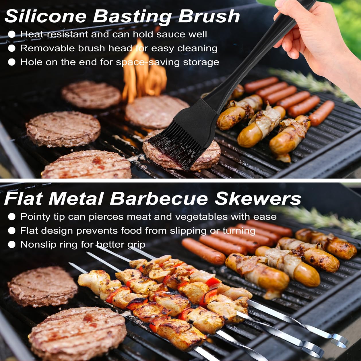 POLIGO 21PCS BBQ Accessories Kit with Grill Mat - Stainless Steel BBQ Tools in Case Gifts for Men - Ideal BBQ Set Gift for Men and Women