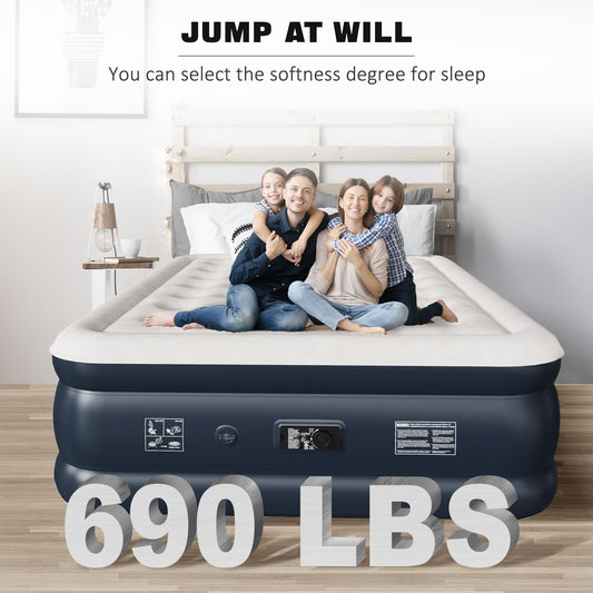 NALONE Air Mattress for 2 Persons, Self-Inflating Air Mattress with Integrated Pump, Self-Inflating Air Bed in 3 Minutes, Inflatable Mattress for Camping & Home Use (Queen)