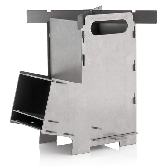 BBQ-Toro Rocket Stove #5 | Rocket Stove plug-in system made of solid 2mm thick steel | Outdoor oven for grilling on patio, garden, camping for Dutch ovens, grill pans | Camping stove