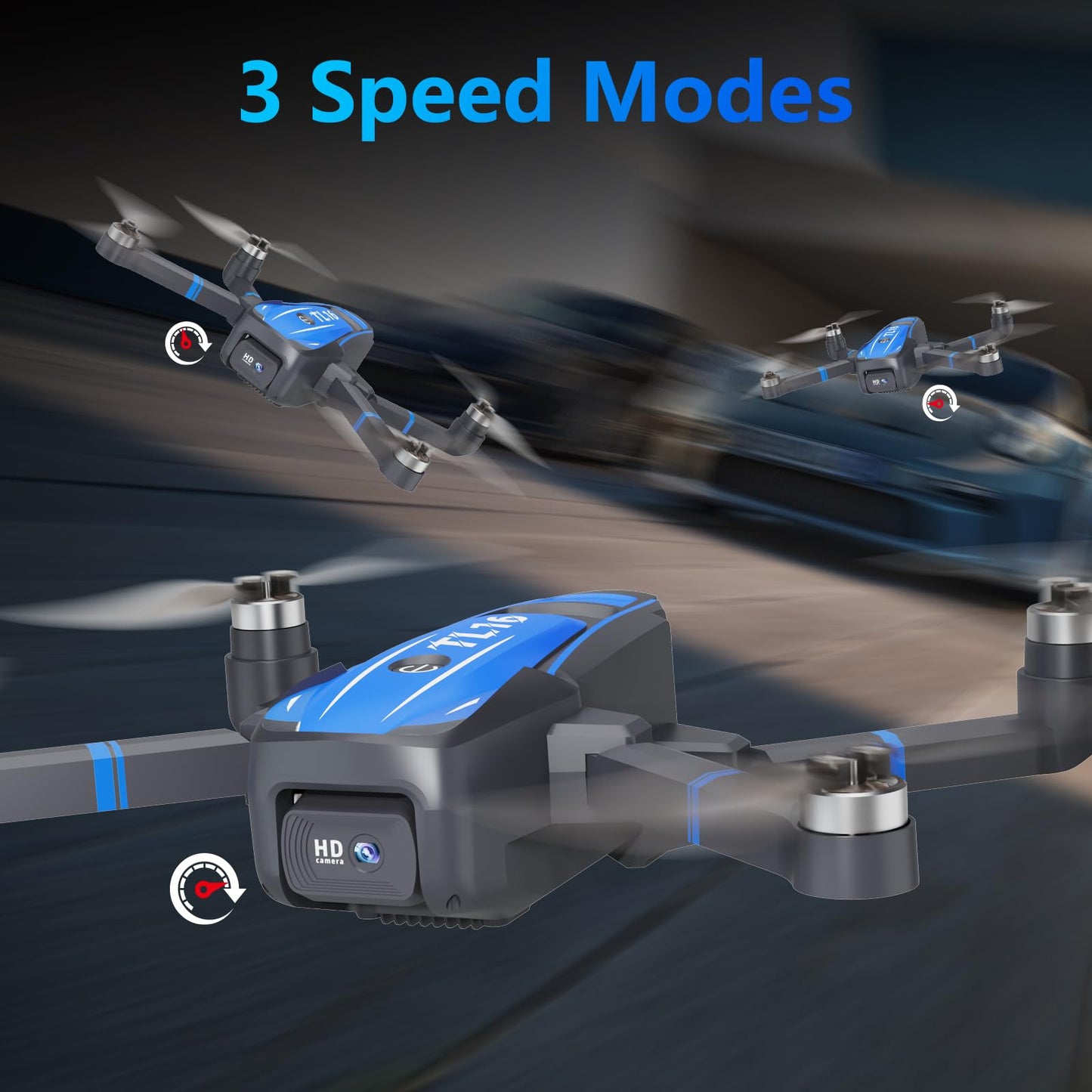 Toladrone drone with 1080P camera, Foldable drones for adults, Brushless motor, Headless mode, Optical flow positioning, RC Quadcopter for beginners TL16