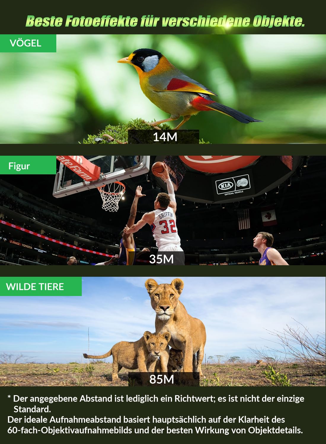 Apexel powerful 60x telephoto lens for iPhone, mobile camera lens with shutter and tripod for moongazing/watching games.
