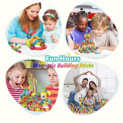 BINZKBB Magnetic Building Blocks Construction Set, Large 52 Piece Magnets Educational Creative 3D Building Toy for Kids Gift from 3 4 5 6 Years Old Boys Girls.