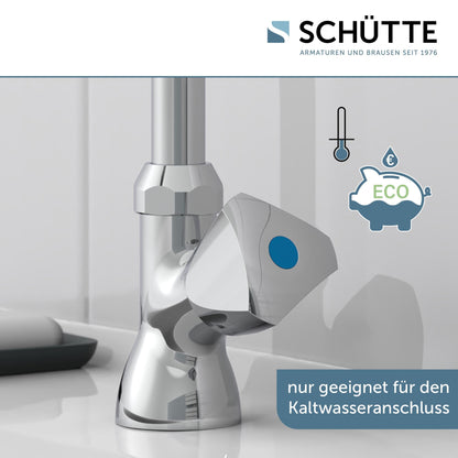 Pour cold water tap CARNEO, faucet, bathroom faucet for cold water only, swiveling stand valve, 37970, chrome