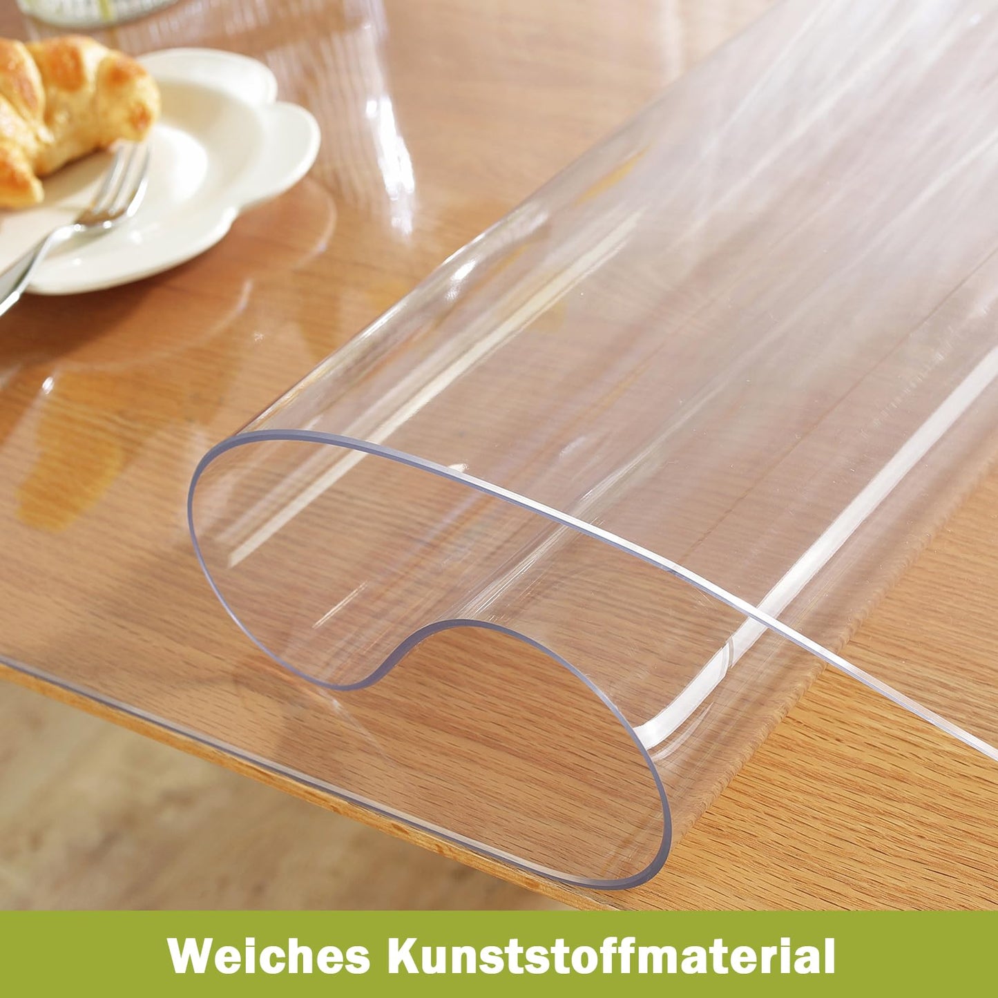 Table cover transparent 1.5mm 120 x 200cm Transparent tablecloth Table protection, PVC clear film Table protective film, Waterproof protective tablecloth, Table protective film