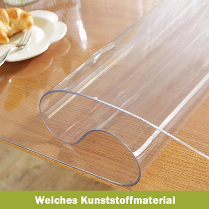 Table cover transparent 1.5mm 120 x 200cm Transparent tablecloth Table protection, PVC clear film Table protective film, Waterproof protective tablecloth, Table protective film