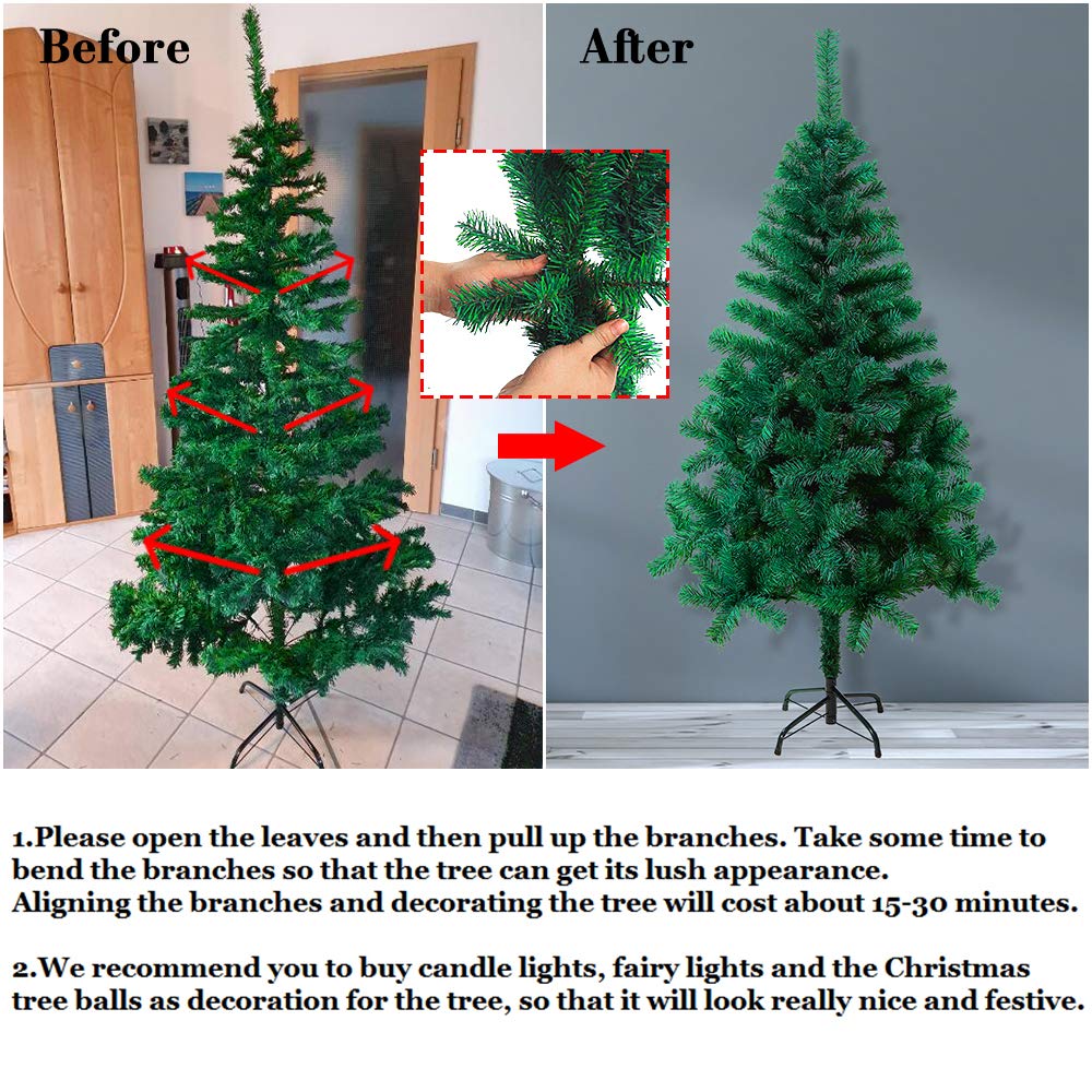 Artificial Christmas tree 210cm Artificial Christmas tree decoration Green PVC with metal stand Christmas decoration
