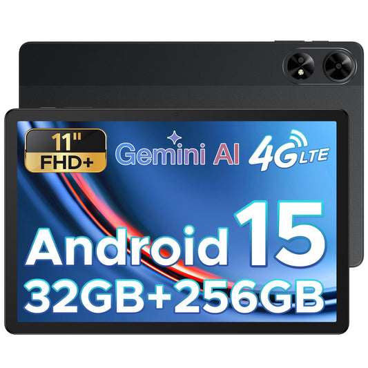 DOOGEE Tab G6+ 2025 – Latest Android 15 AI Tablet 11 inches, FHD+, Tablet with SIM Card Slot, 32 GB RAM + 256 GB ROM/2 TB, 8000mAh, Octa-Core T7280, 4G LTE, Widevine L1, Bluetooth 5.0, GPS