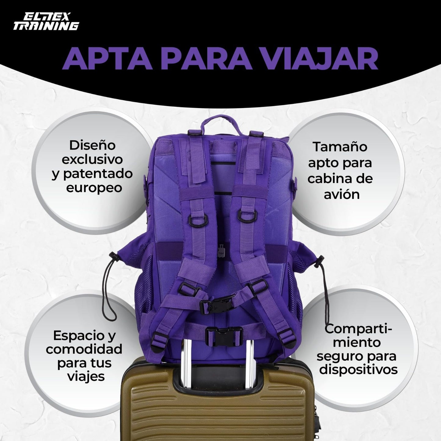 ELITRAINX V2 Military Backpack, 45L, waterproof, Cross-Training, Travel, Sports, Gym, portable, Oxford, 900D by ELITEX TRAINING.