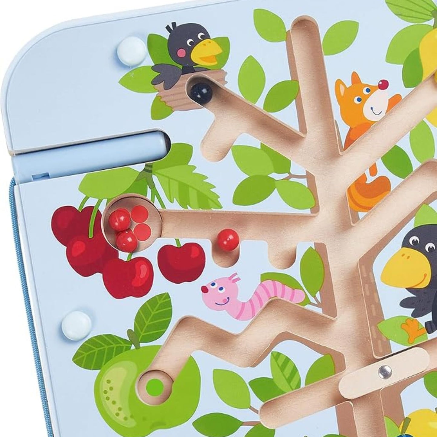 HABA Magnetic Game Orchard - labyrinth with magnetic pen and balls, promotes counting and color matching, wooden toy for ages 2 and up - 1306083001