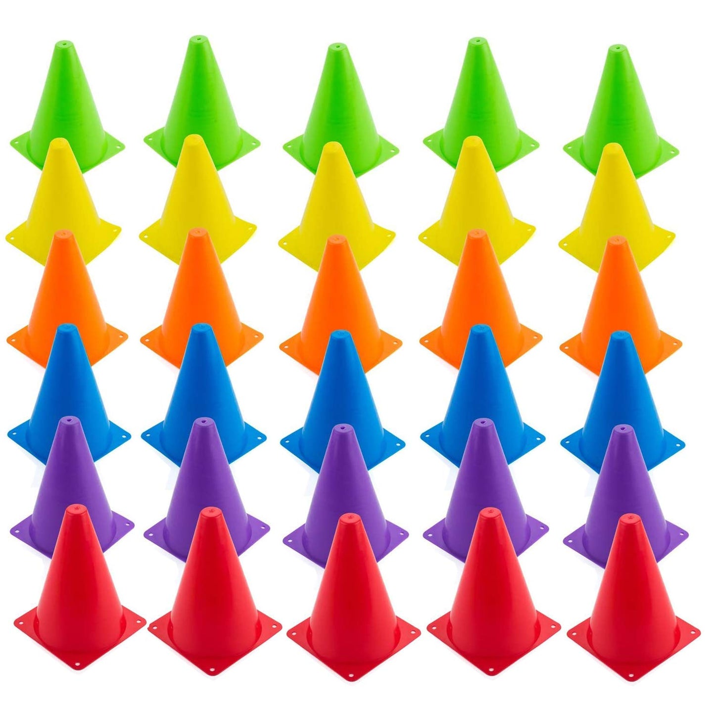 Tebery 30pcs Cones Set Durable Cones Soccer Training Aids Multifunctional Cones for Kids, Soccer, Sports, Equestrian & Dog Training