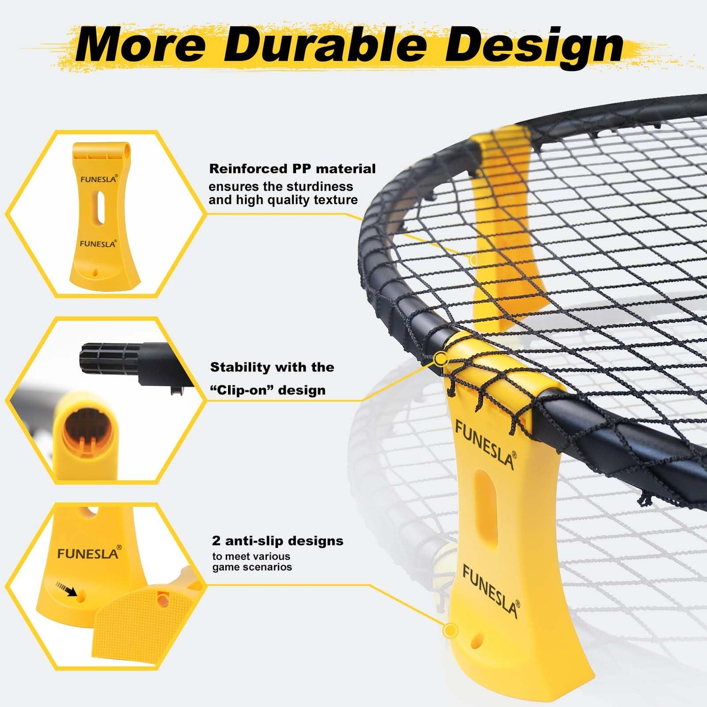 Funeslaball Outdoor Game Set, Roundnet Game Set, Outdoor Team Ball Game consisting of game net, 3 balls, drawstring, ball pump, and manual