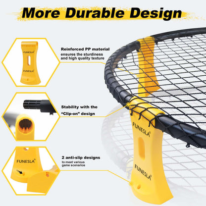 Funeslaball Outdoor Game Set, Roundnet Game Set, Outdoor Team Ball Game consisting of game net, 3 balls, drawstring, ball pump, and manual