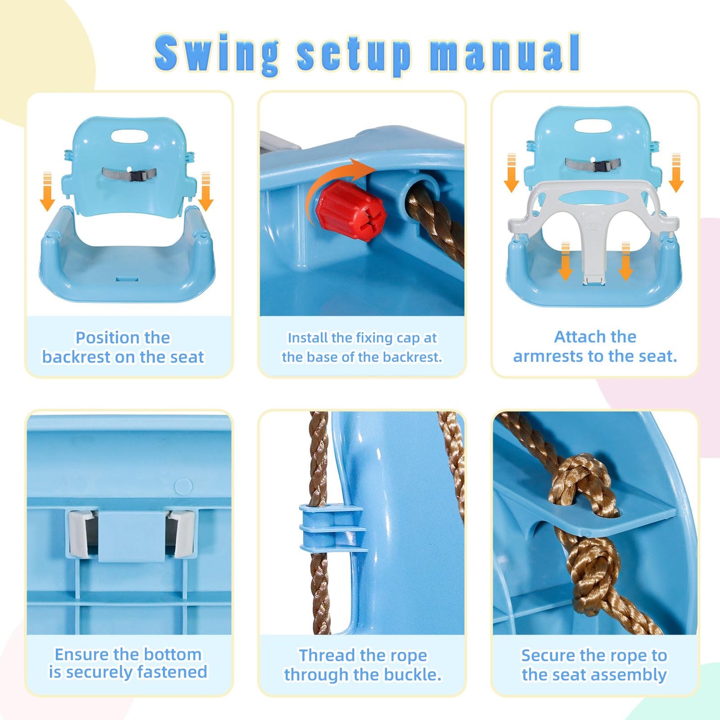 CCLIFE baby swing with swing frame children's swing swing frame outdoor and indoor adjustable from 2 years ZERRO