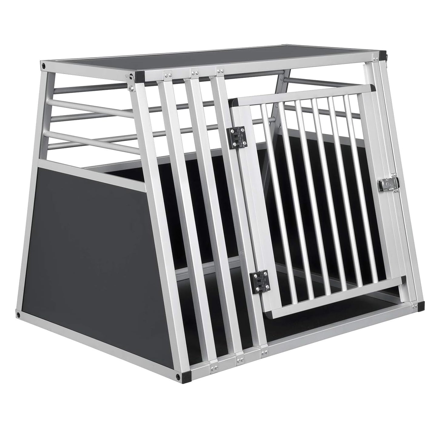 EUGAD Dog Transport Box Aluminum, Trunk Transport Box for Large/Medium Dog Cat 80x65x65cm, Car Transport Boxes Car Dog Box Home Travel, Easy to Clean and Stable