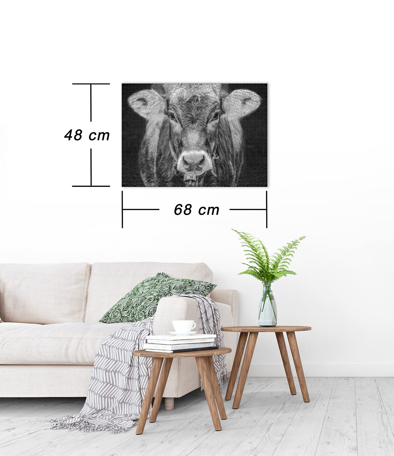 Ulmer Puzzle Forge - Puzzle "Allgäu" - Original 1000 piece cow design - Portrait of the cow as a stylish animal portrait photo - Puzzle quality Made in Germany.