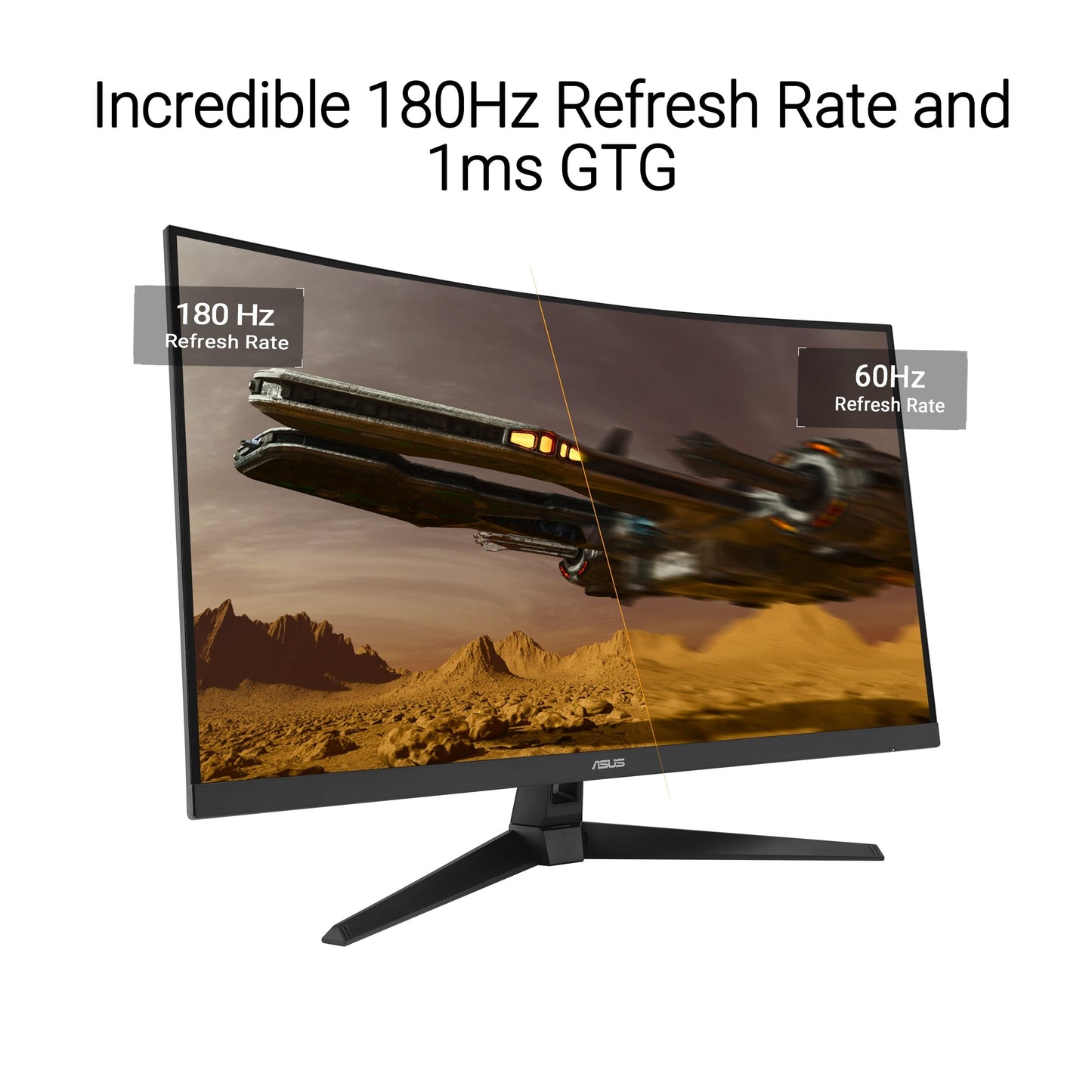 ASUS TUF Gaming VG32WQ3B - 32-inch WQHD Curved Monitor - 180 Hz, 1ms GtG, FreeSync, AdaptiveSync, HDR 10 - Fast-VA Panel, 16:9, 2560x1440, DisplayPort, HDMI, Speaker