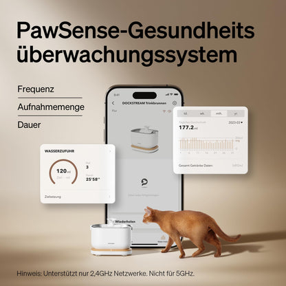 PETLIBRO Cat Fountain App Monitoring Drinking Fountain for Cat, Dockstream Automatic Cat Drinking Fountain 2.5L, Intelligent Control System, 2.4GHz Wi-Fi Connection, Easy Cleaning, Ultra Quiet