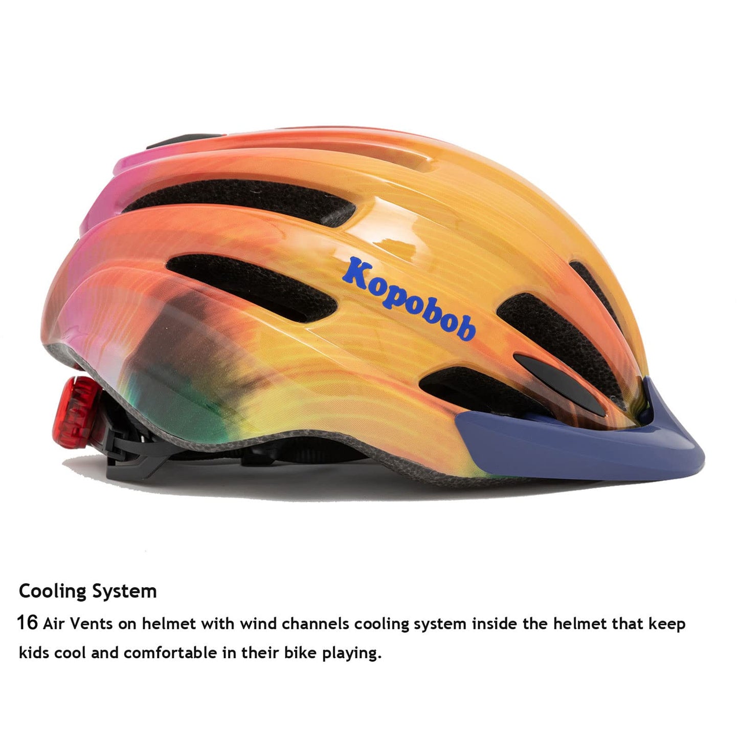 Children's bike helmet for boys 52-58CM, kids bike helmet with light, girls bike helmet, multiple bike helmet vents, helmet for children aged 5-13, protective helmet.